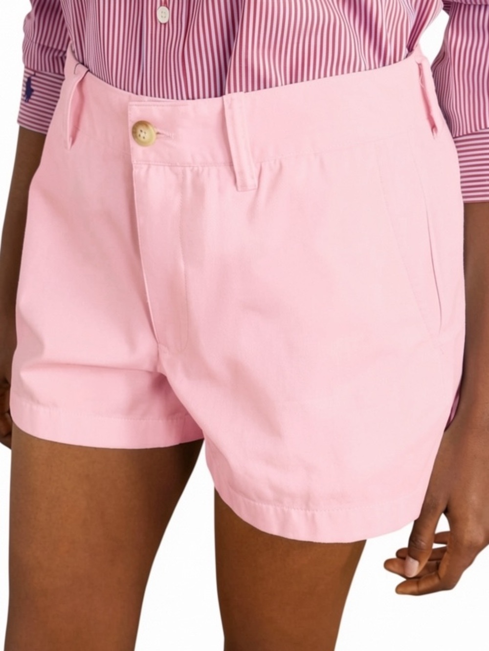 Polo Ralph Lauren pink Shorts 100% cotton Signature embroidered navy pony logo